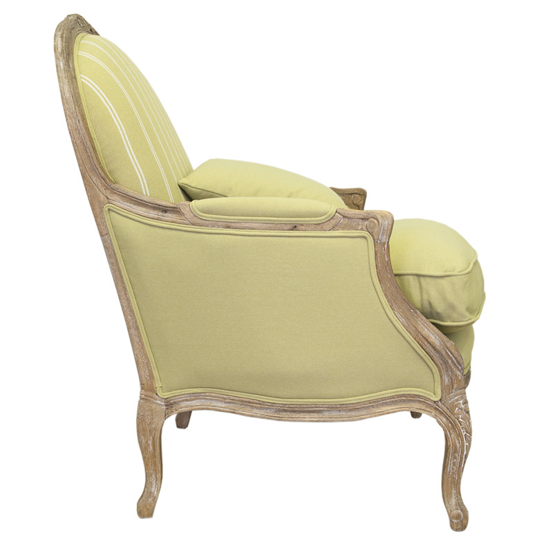 Кресло Ava Classical Armchair green striped flax