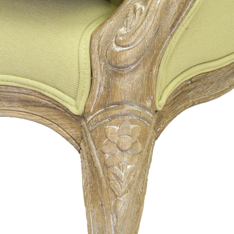 Кресло Ava Classical Armchair green striped flax