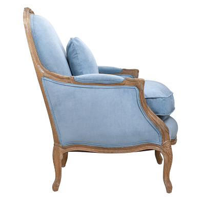 Кресло Ava Classical Armchair light blue velour