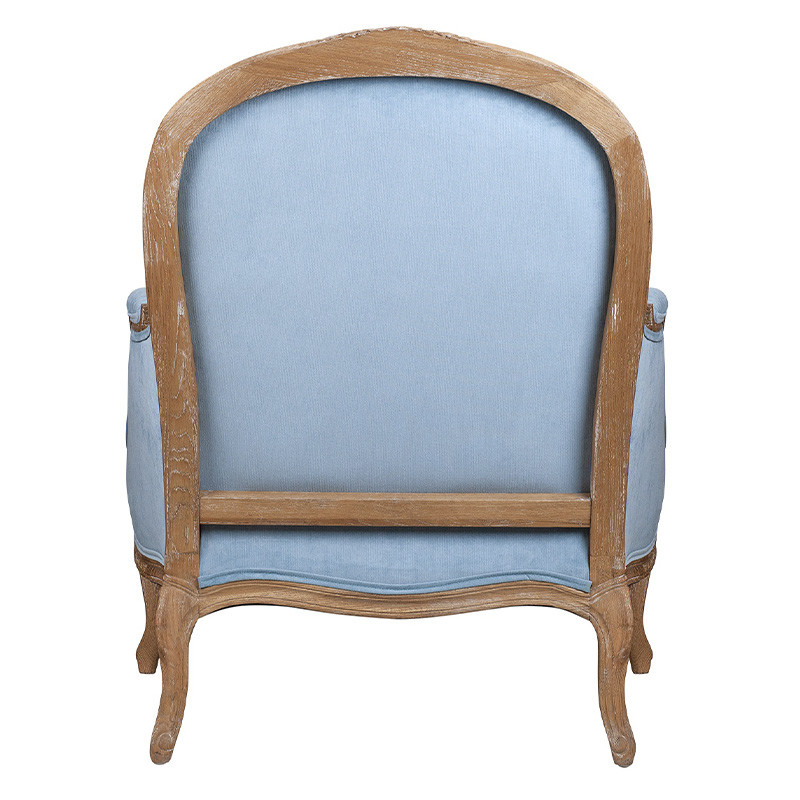 Кресло Ava Classical Armchair light blue velour