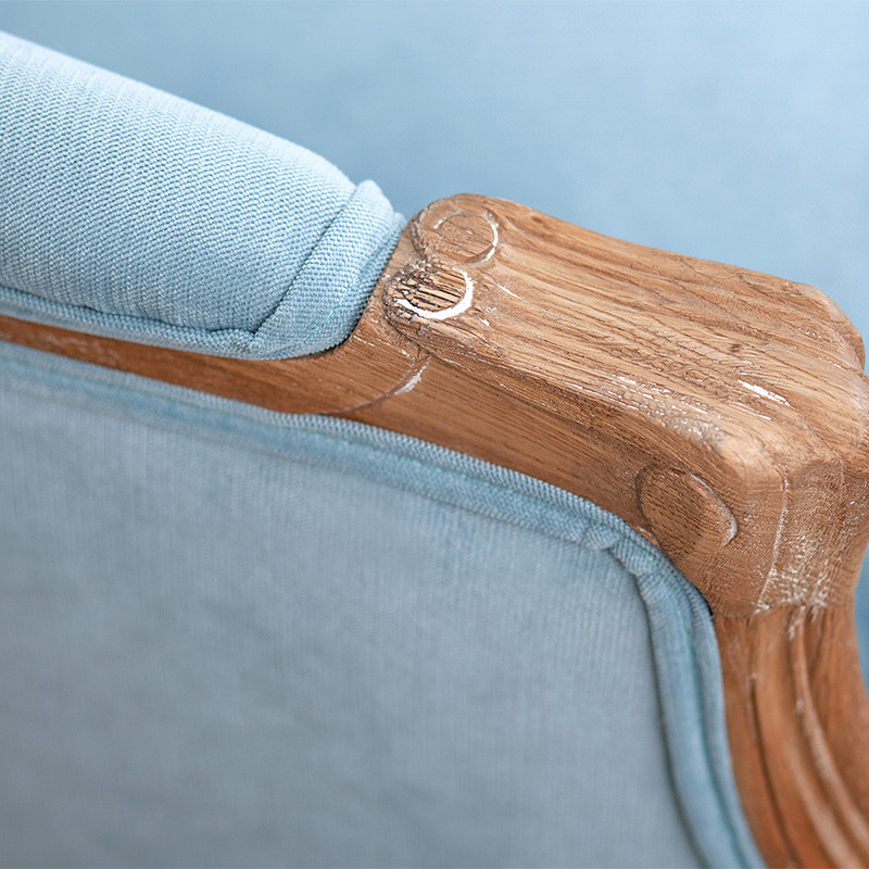 Кресло Ava Classical Armchair light blue velour