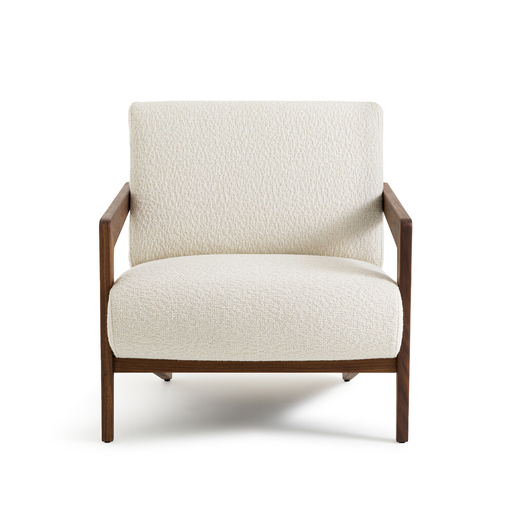 Кресло Avalon White Boucle из массива ореха