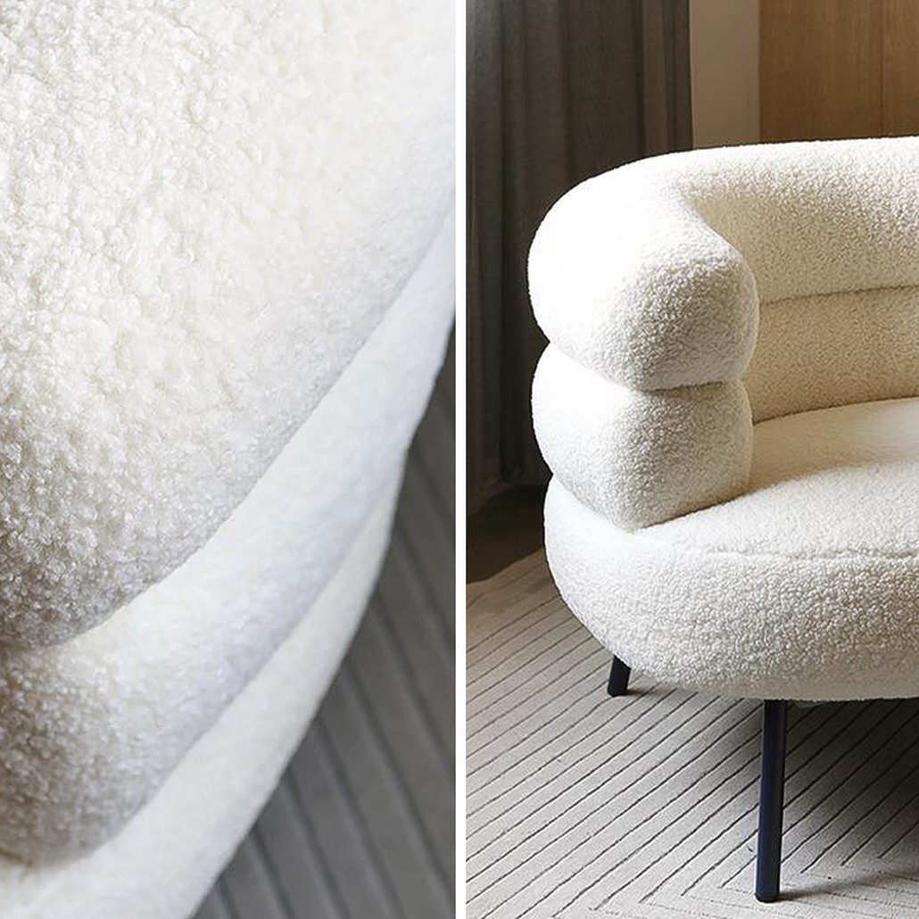 Кресло Boyle White Boucle Armchair