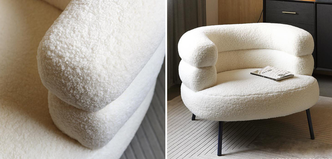 Кресло Boyle White Boucle Armchair