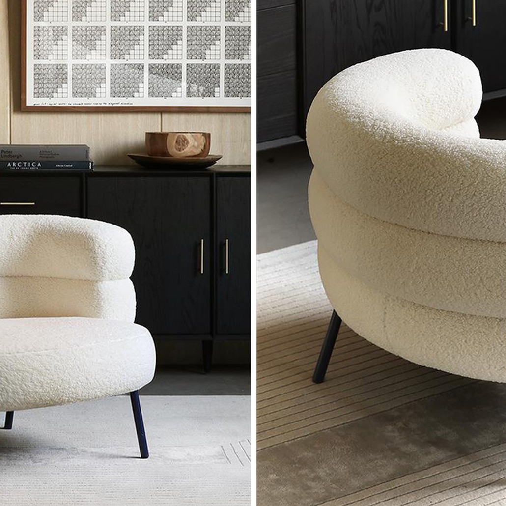 Кресло Boyle White Boucle Armchair