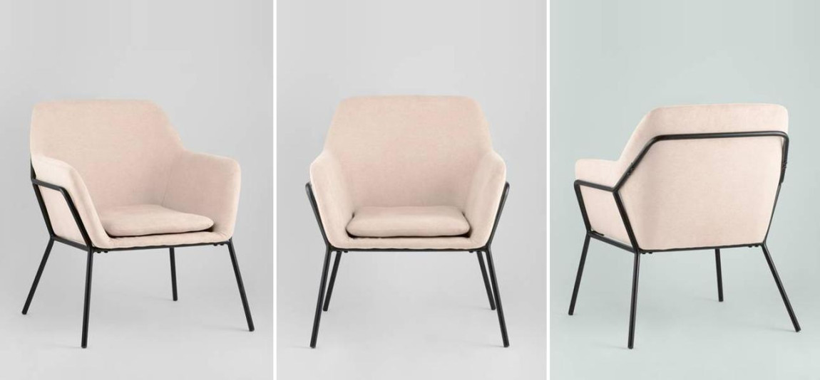 Кресло Branwen цвет светло-розовый