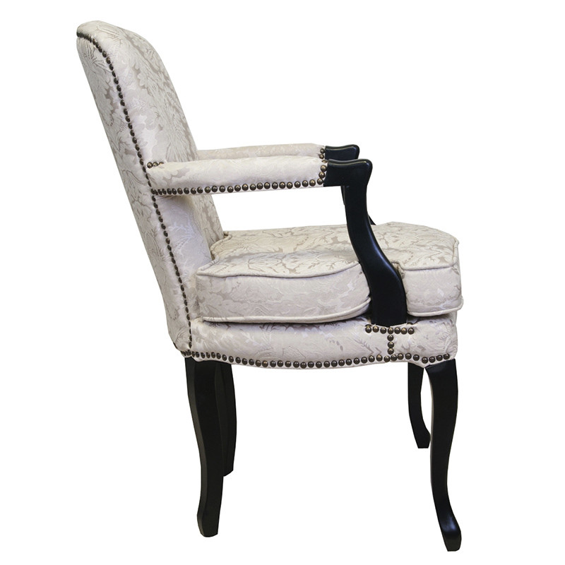 Кресло c растительным орнаментом Aubrey Classical Armchair beige jacquard