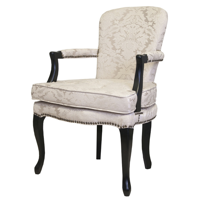 Кресло c растительным орнаментом Aubrey Classical Armchair beige jacquard