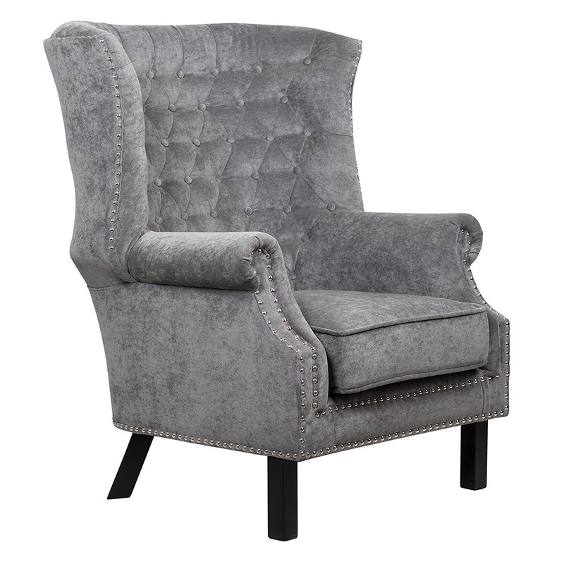 Кресло Charlie Armchair grey velour