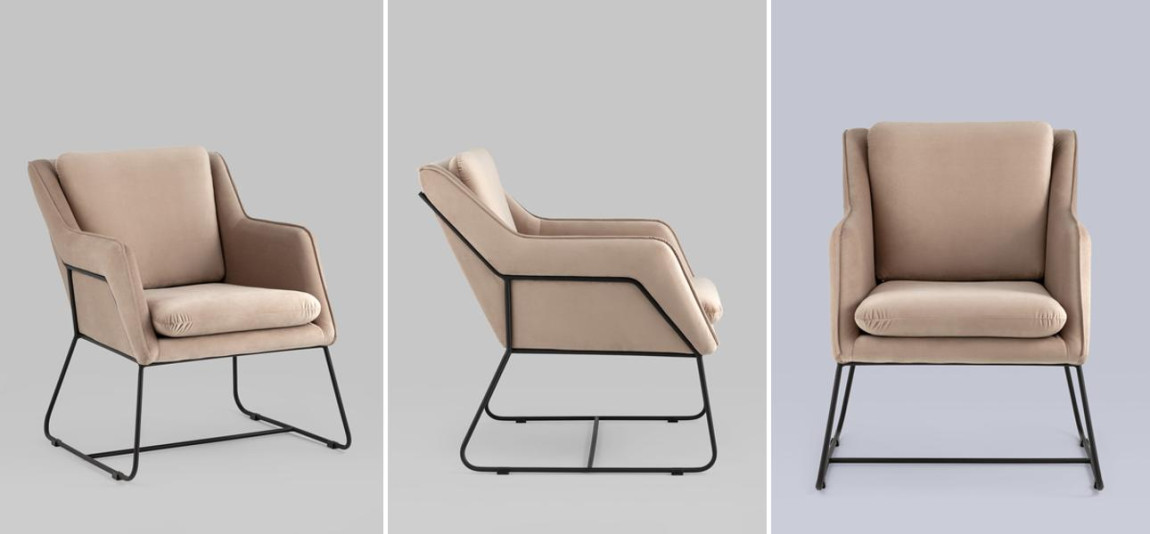 Кресло Dagmar бежевый велюр