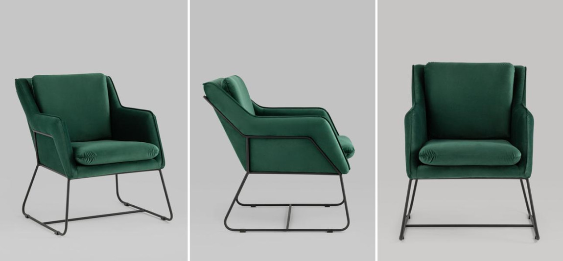 Кресло Dagmar изумрудный велюр