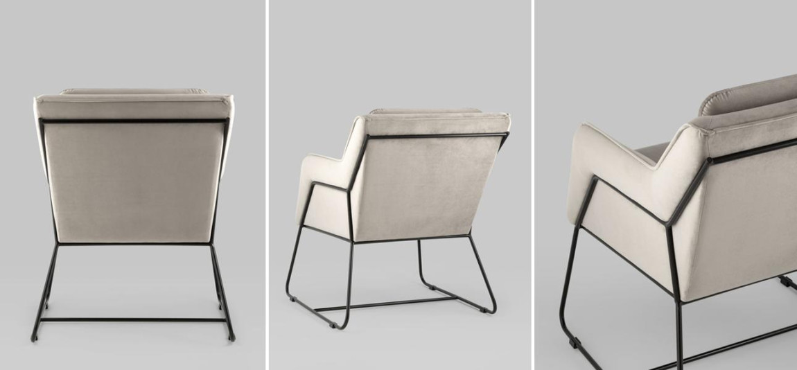 Кресло Dagmar серо-бежевый велюр