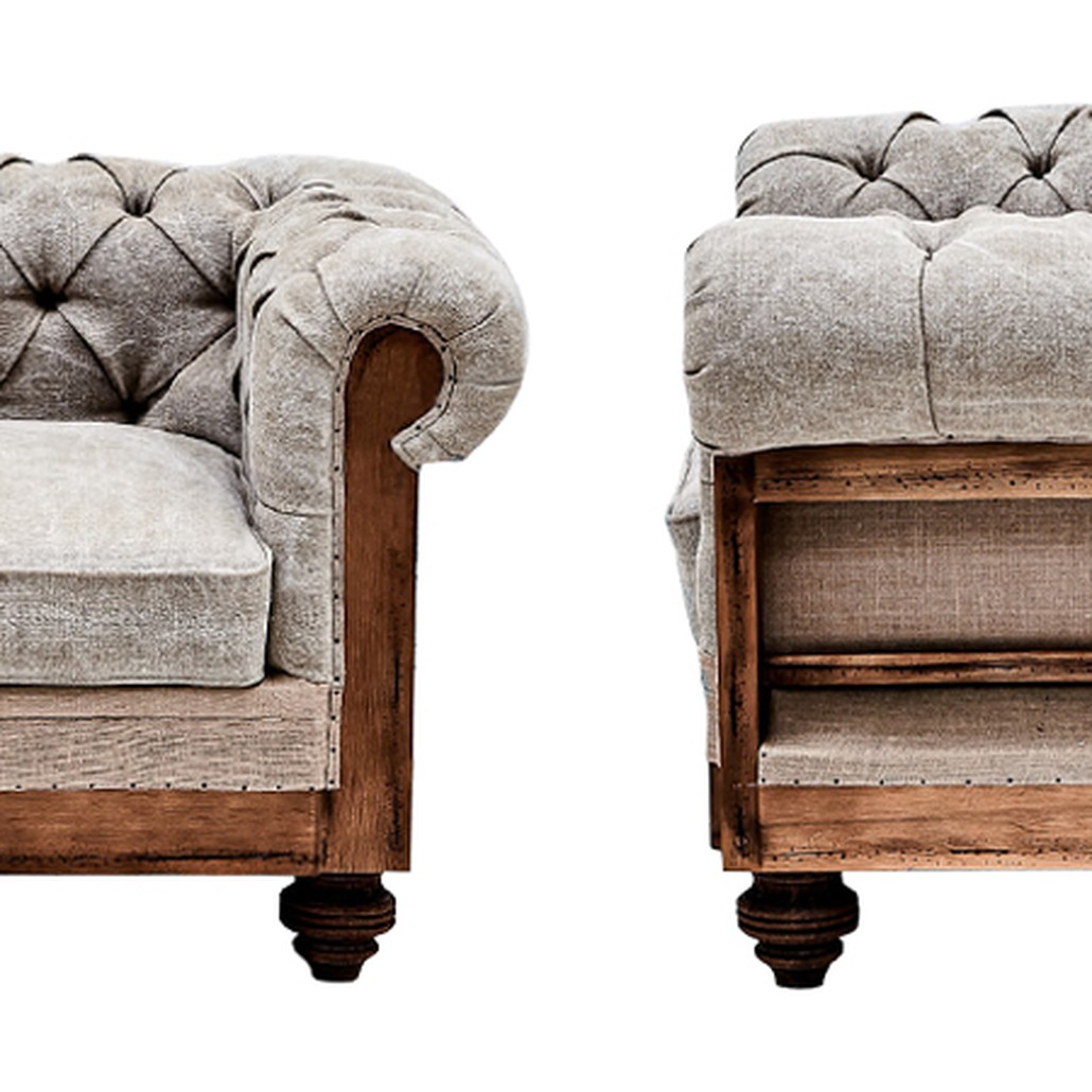 Кресло Deconstructed Chesterfield Armchair Gray