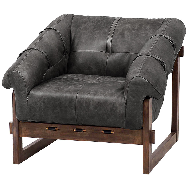 Кресло Duncan винтажная черная кожа