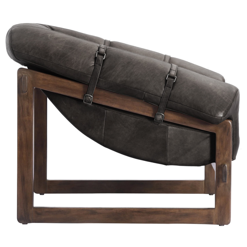 Кресло Duncan винтажная черная кожа