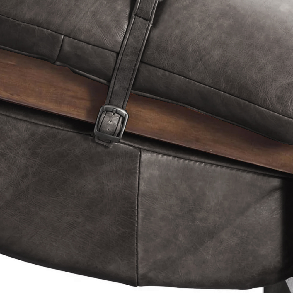 Кресло Duncan винтажная черная кожа