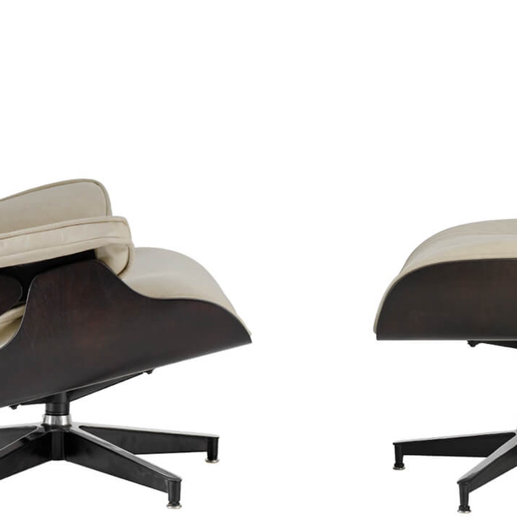 Кресло Eames Lounge Chair & Ottoman cream
