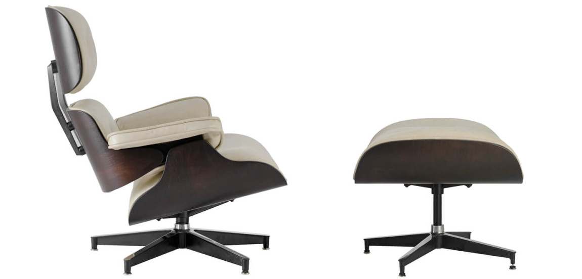 Кресло Eames Lounge Chair & Ottoman cream
