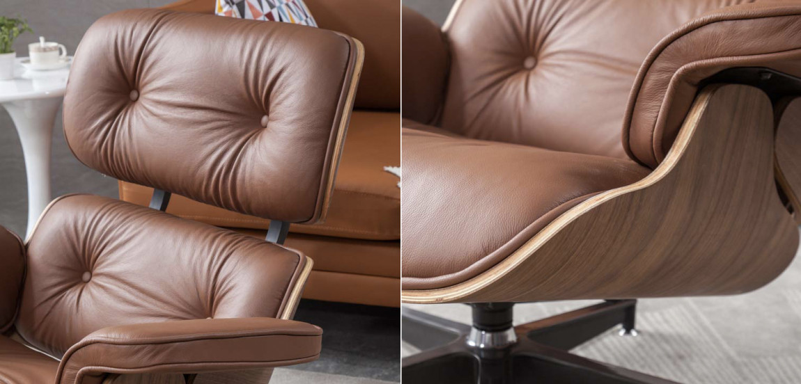Кресло Eames Lounge Chair & Ottoman light brown