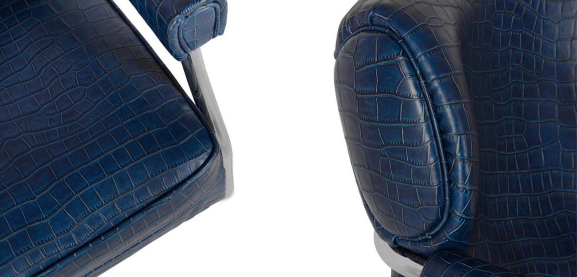 Кресло Eggert Armchair blue leather