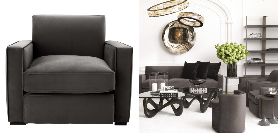 Кресло Eichholtz Chair Edmond grey