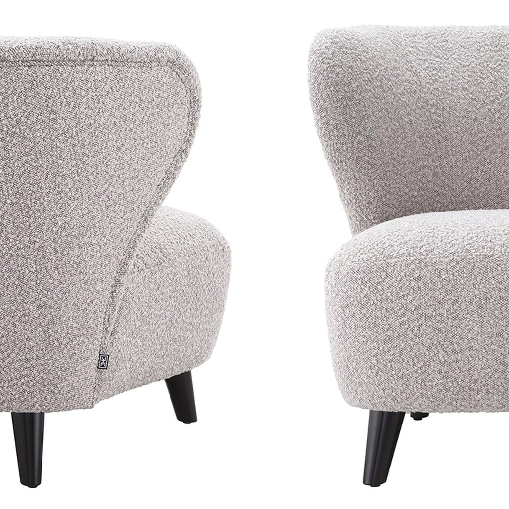 Кресло Eichholtz Chair Hydra Boucle Серый Черный