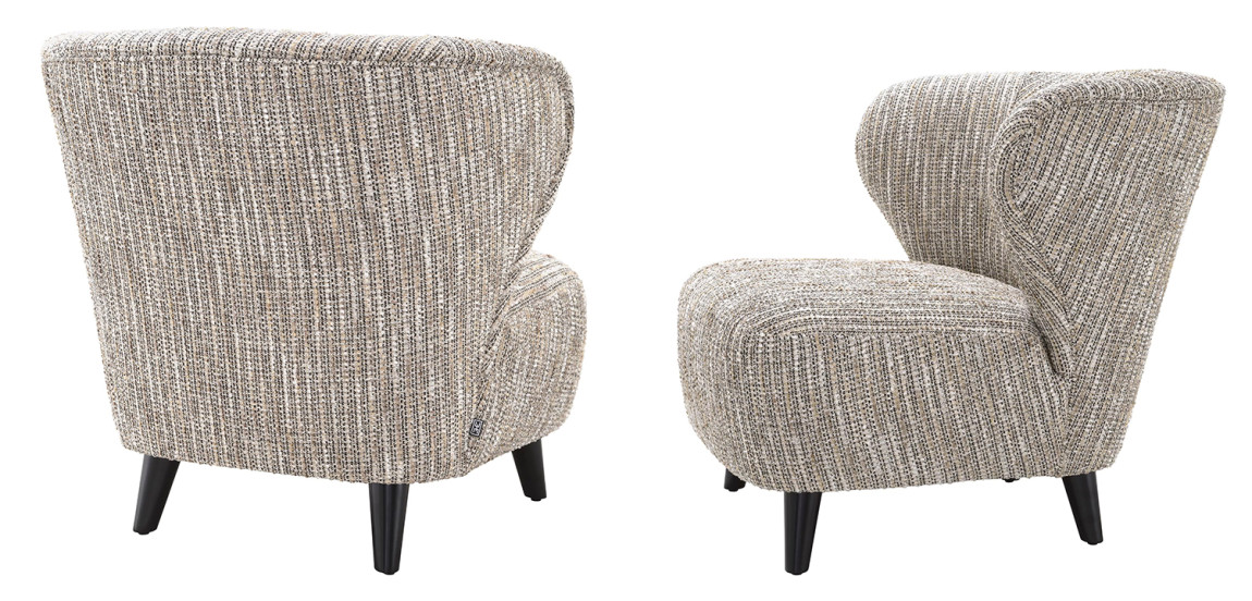 Кресло Eichholtz Chair Hydra Бежево-серый Черный