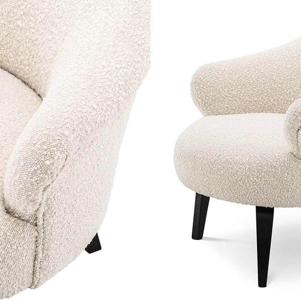 Кресло Eichholtz Chair Moretti Boucle Бежевый Черный