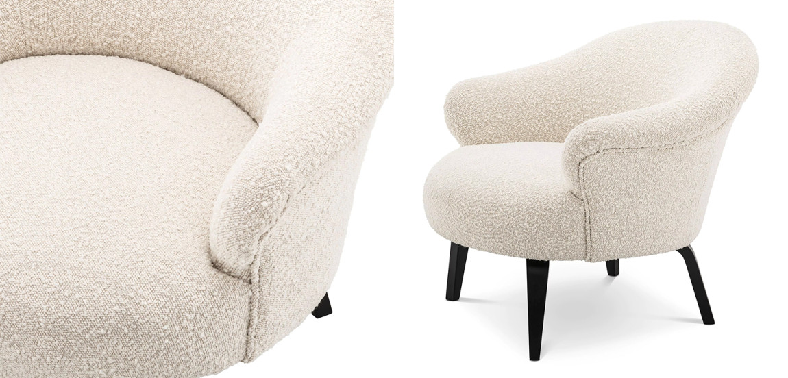 Кресло Eichholtz Chair Moretti Boucle Бежевый Черный