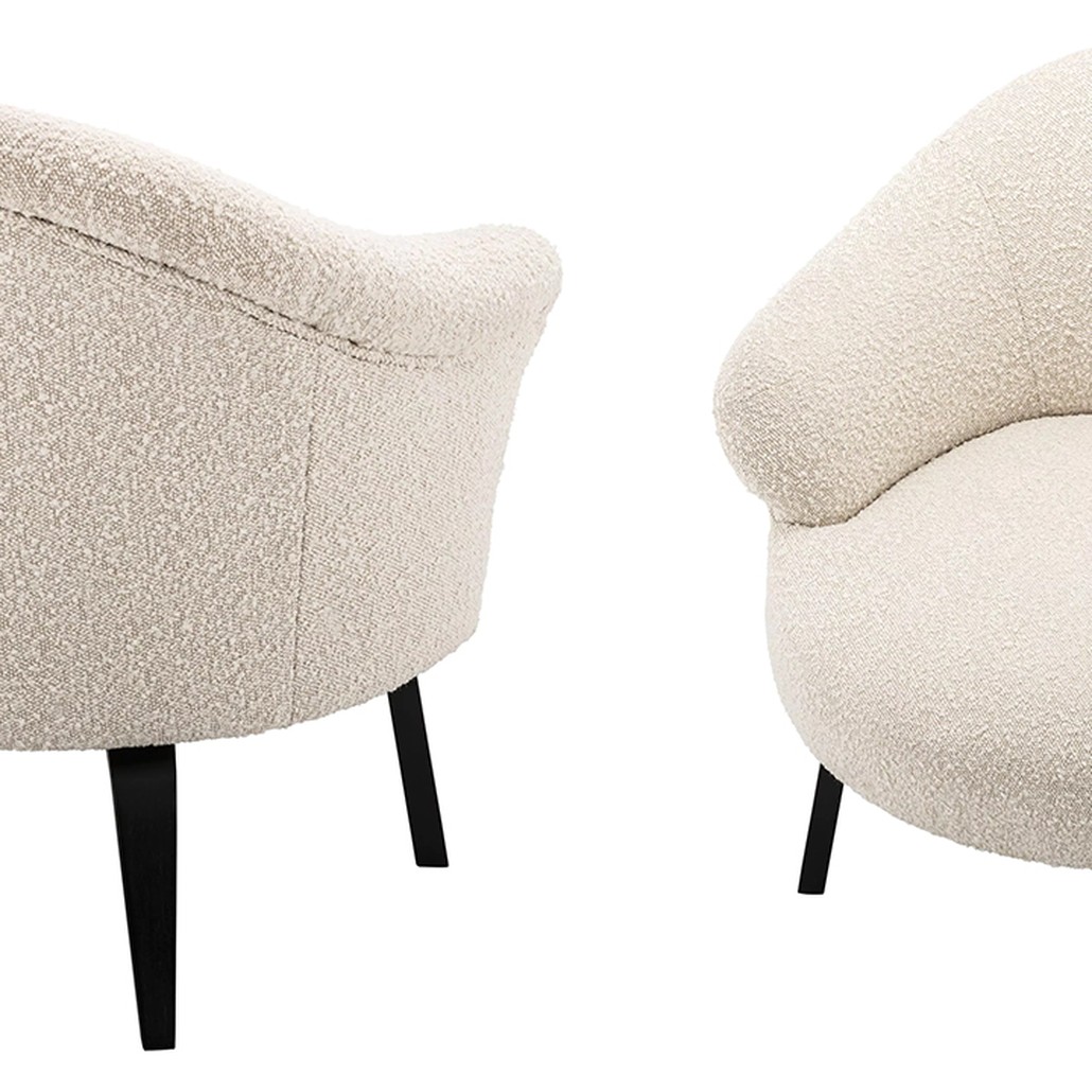 Кресло Eichholtz Chair Moretti Boucle Бежевый Черный