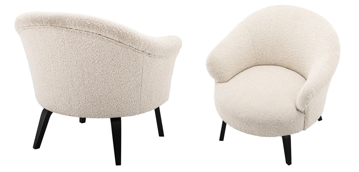 Кресло Eichholtz Chair Moretti Boucle Бежевый Черный