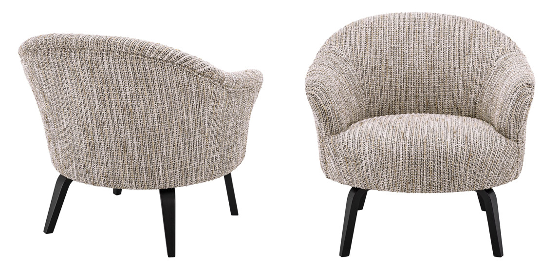 Кресло Eichholtz Chair Moretti Бежево-серый Черный