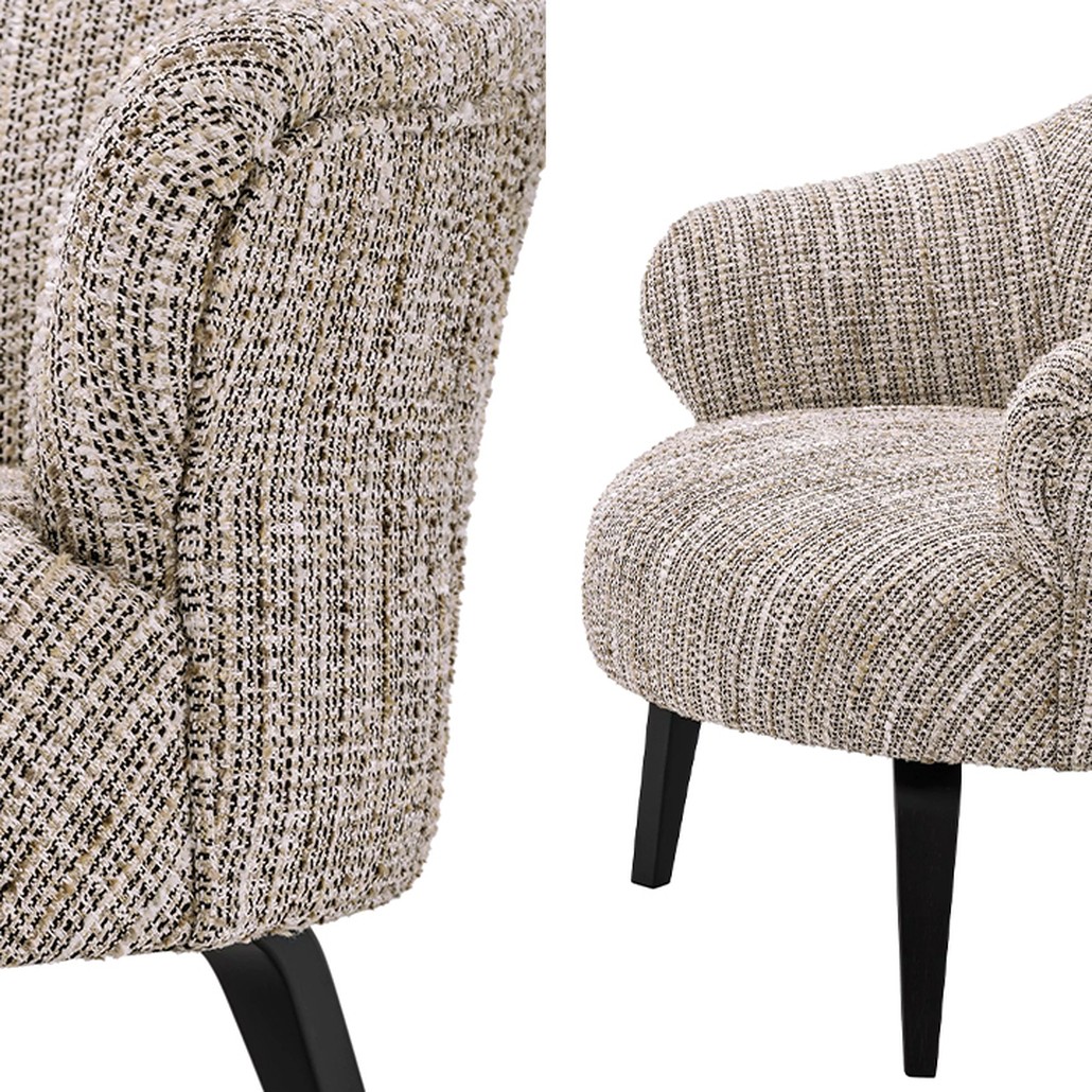Кресло Eichholtz Chair Moretti Бежево-серый Черный