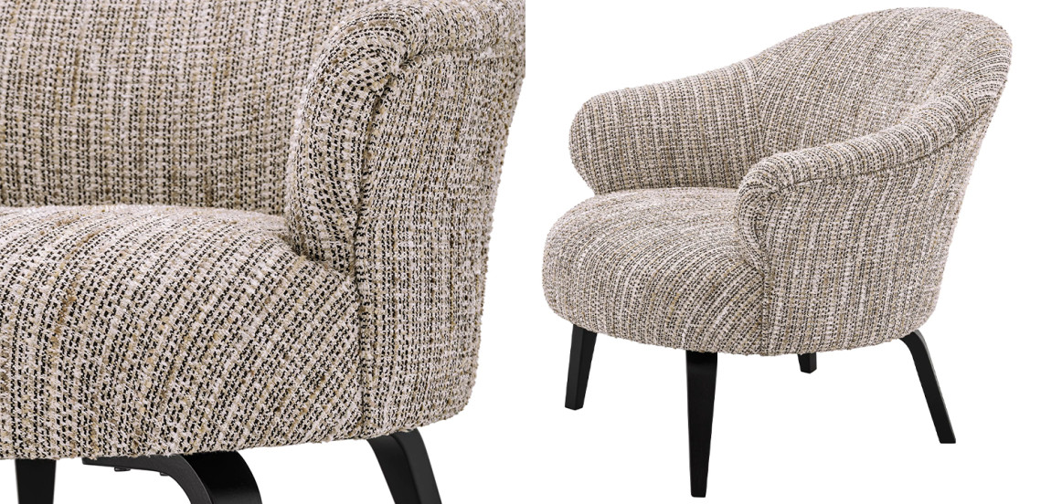 Кресло Eichholtz Chair Moretti Бежево-серый Черный