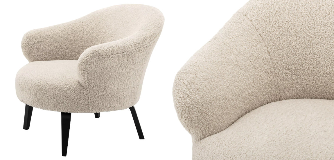 Кресло Eichholtz Chair Moretti Бежевый Черный