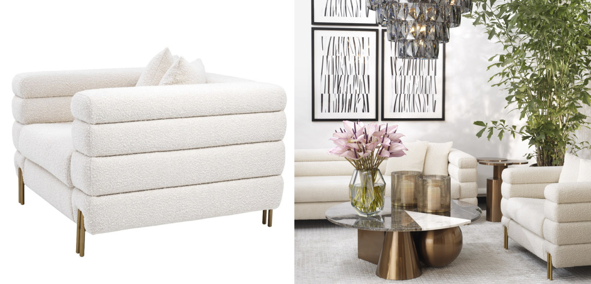 Кресло Eichholtz Chair York Boucle cream