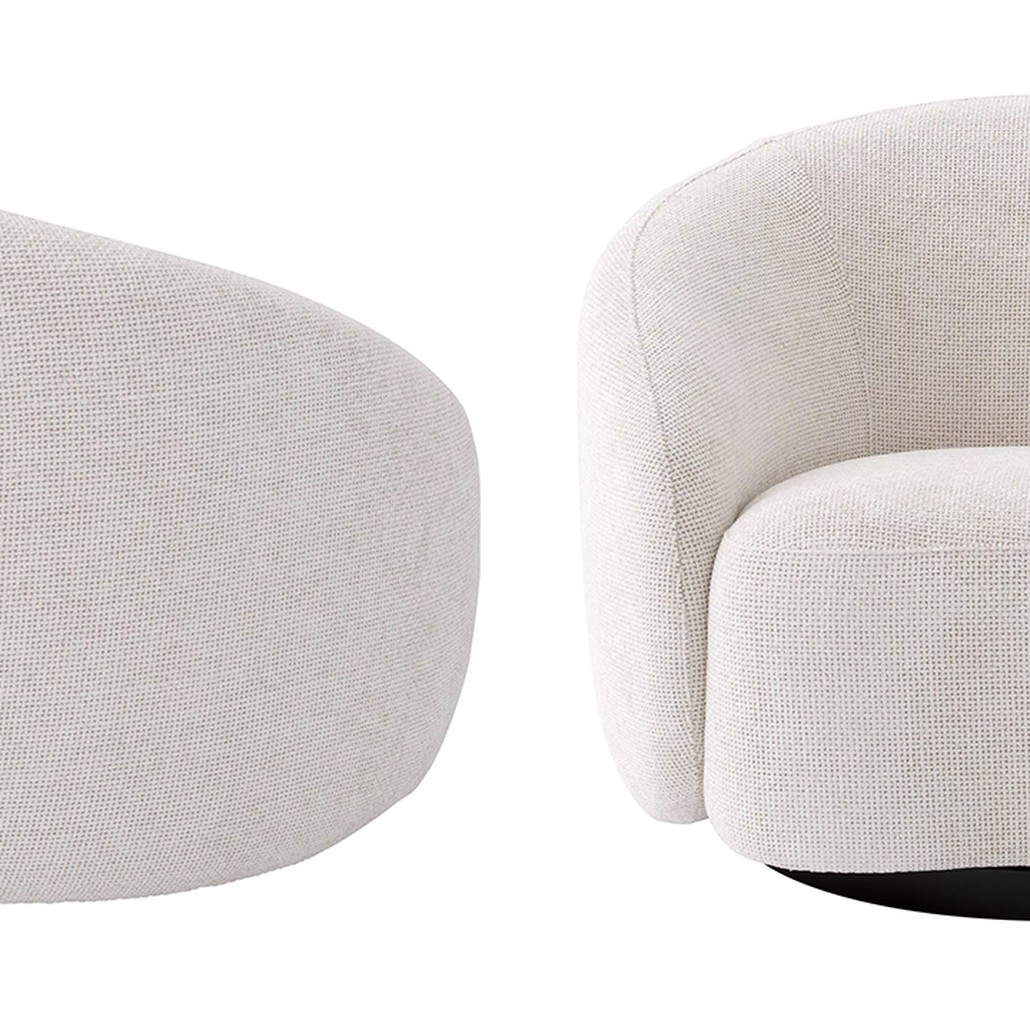 Кресло Eichholtz Swivel Chair Amore Молочный Черный