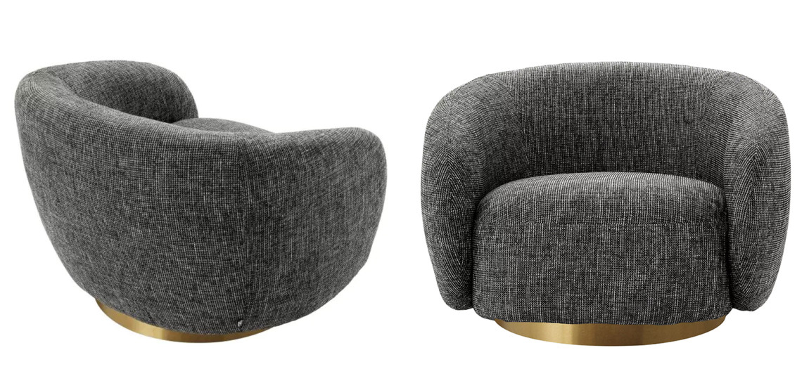 Кресло Eichholtz Swivel Chair Brice Rocat Black