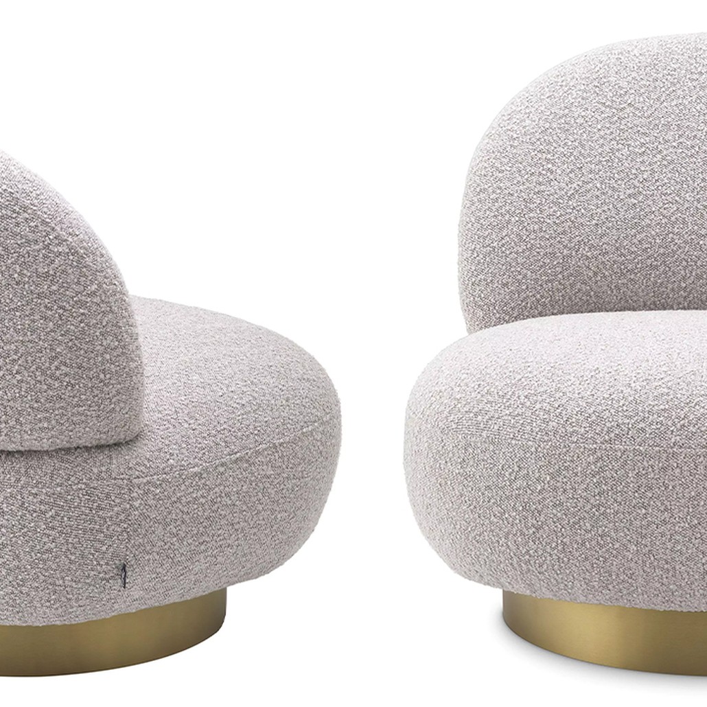 Кресло Eichholtz Swivel Chair Clement Grey