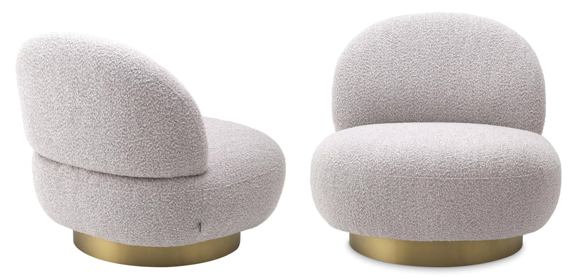 Кресло Eichholtz Swivel Chair Clement Grey