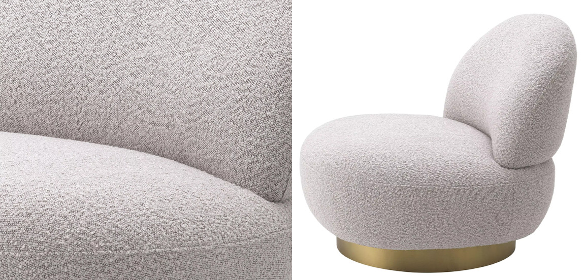 Кресло Eichholtz Swivel Chair Clement Grey