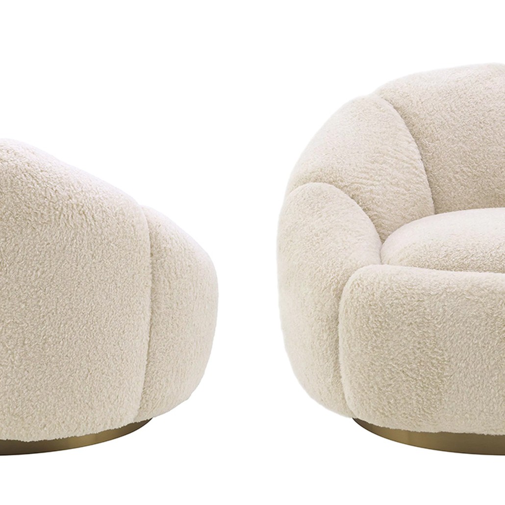 Кресло Eichholtz Swivel Chair Inger Brisbane Cream