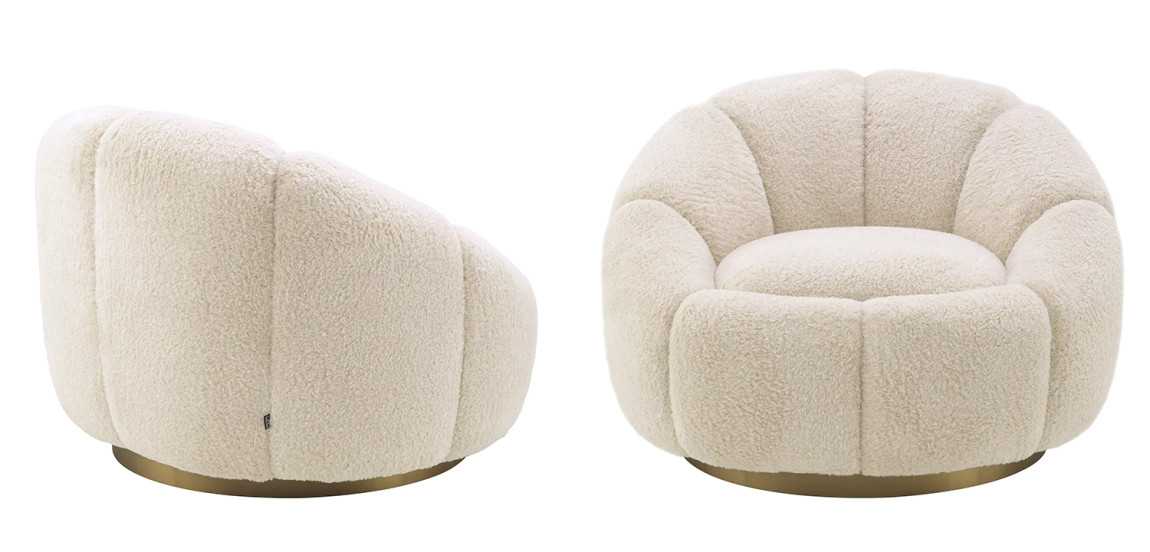 Кресло Eichholtz Swivel Chair Inger Brisbane Cream