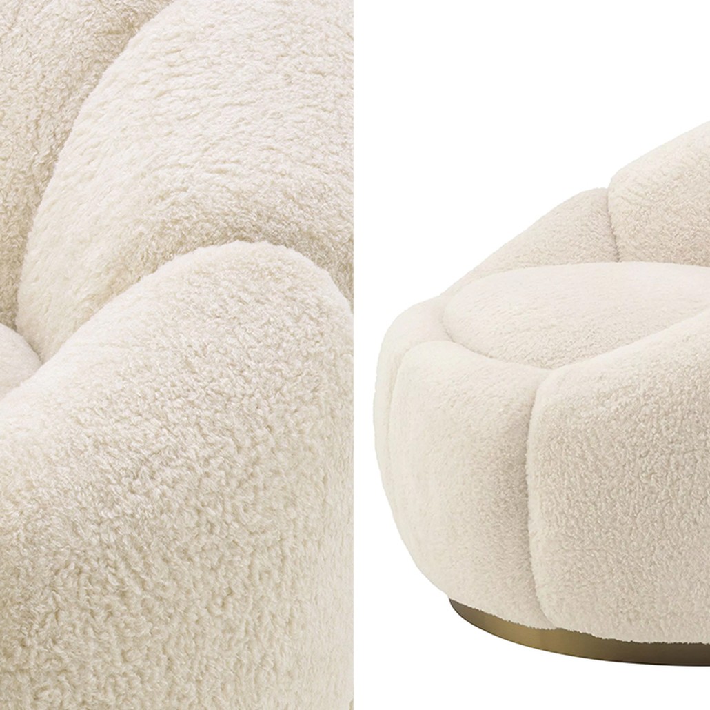 Кресло Eichholtz Swivel Chair Inger Brisbane Cream