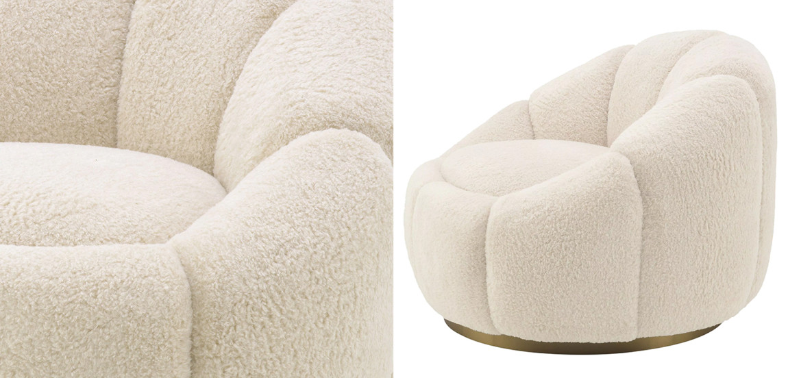 Кресло Eichholtz Swivel Chair Inger Brisbane Cream