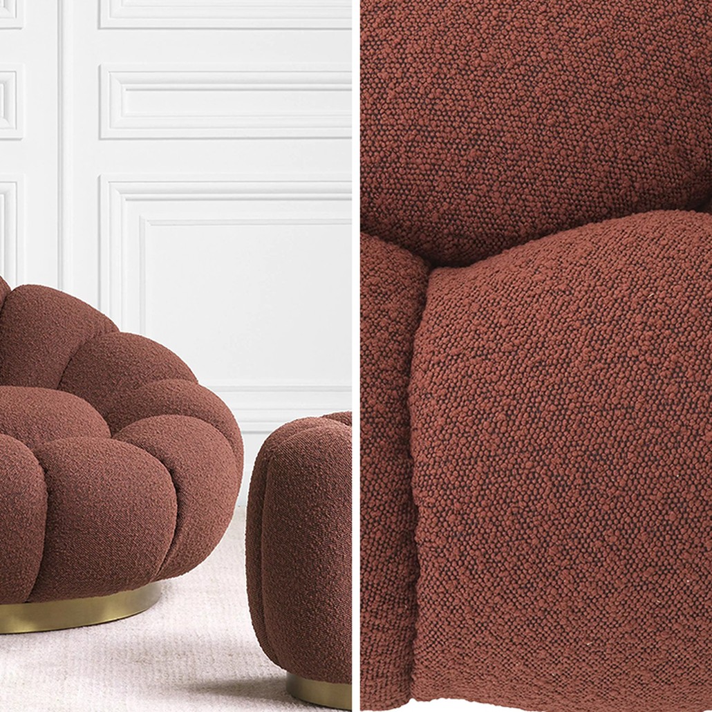 Кресло Eichholtz Swivel Chair Mello Boucle Rouge