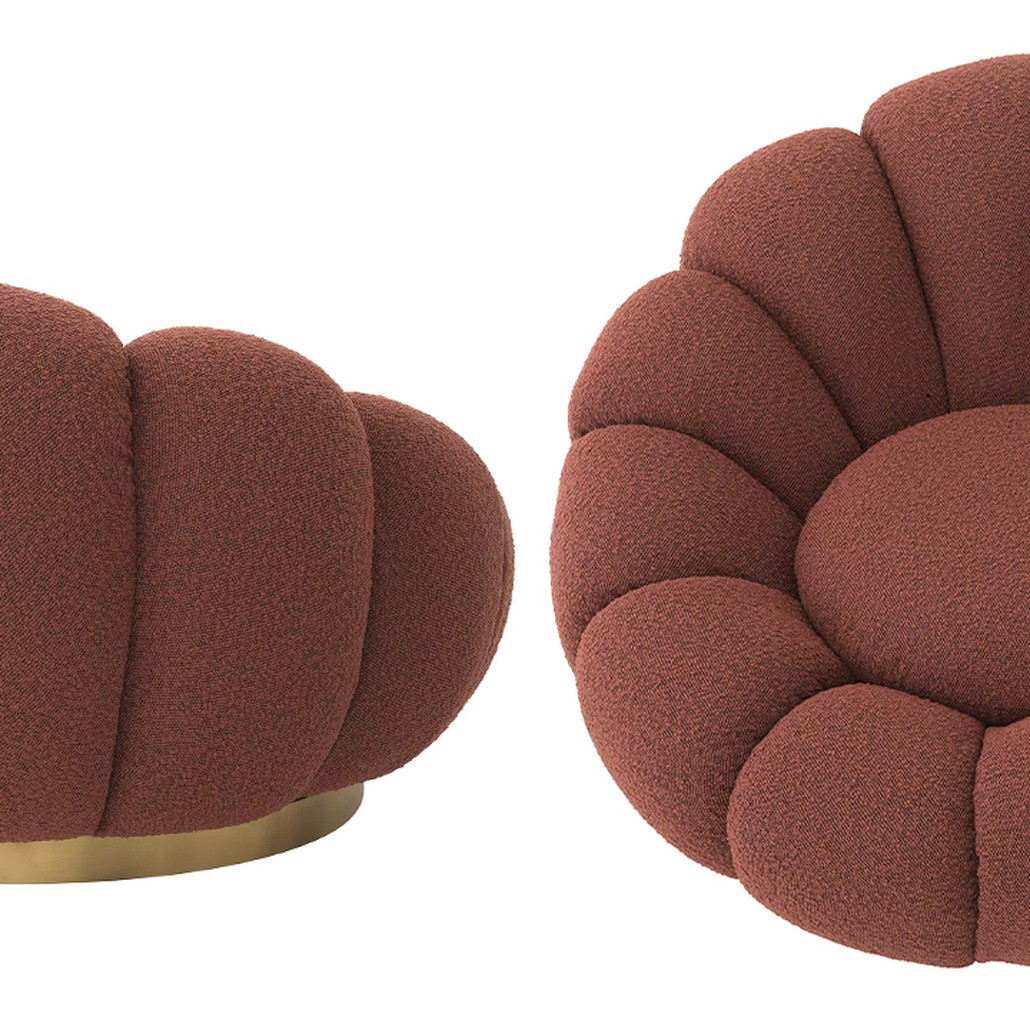 Кресло Eichholtz Swivel Chair Mello Boucle Rouge