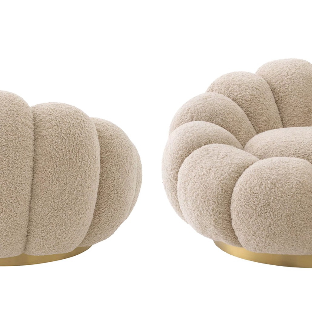 Кресло Eichholtz Swivel Chair Mello Canberra Sand