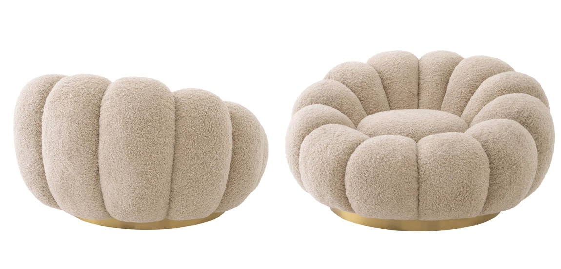 Кресло Eichholtz Swivel Chair Mello Canberra Sand