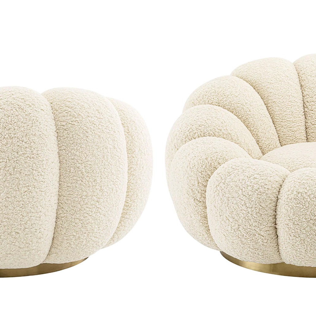 Кресло Eichholtz Swivel Chair Mello Faux Shearling